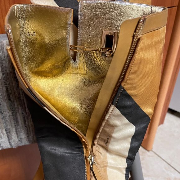 GUCCI GOLD HEEL BOOTS 6.5 - Picture 8 of 8